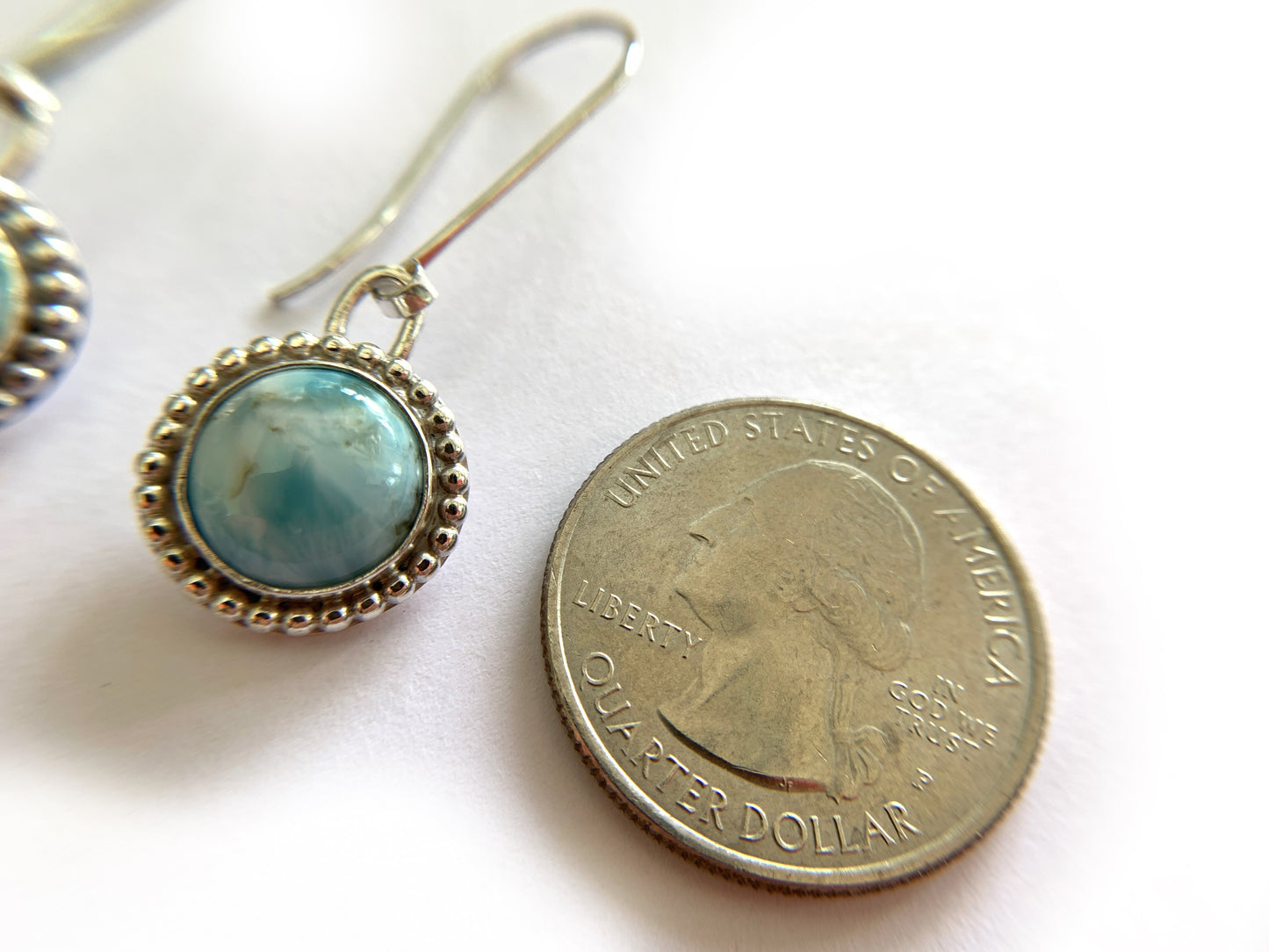 Larimar Silver Earrings by Maribelle Campa