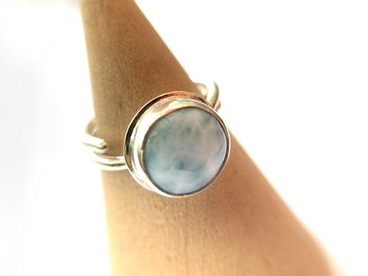 Larimar Silver Ring by Maribelle Campa