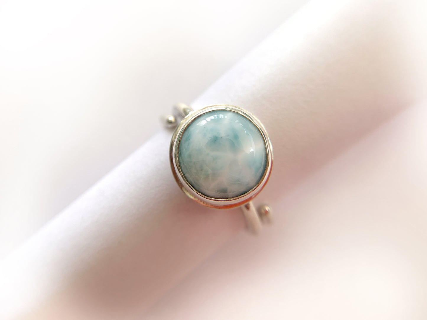 Larimar Silver Ring by Maribelle Campa