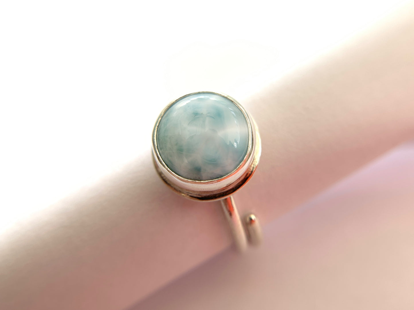 Larimar Silver Ring by Maribelle Campa