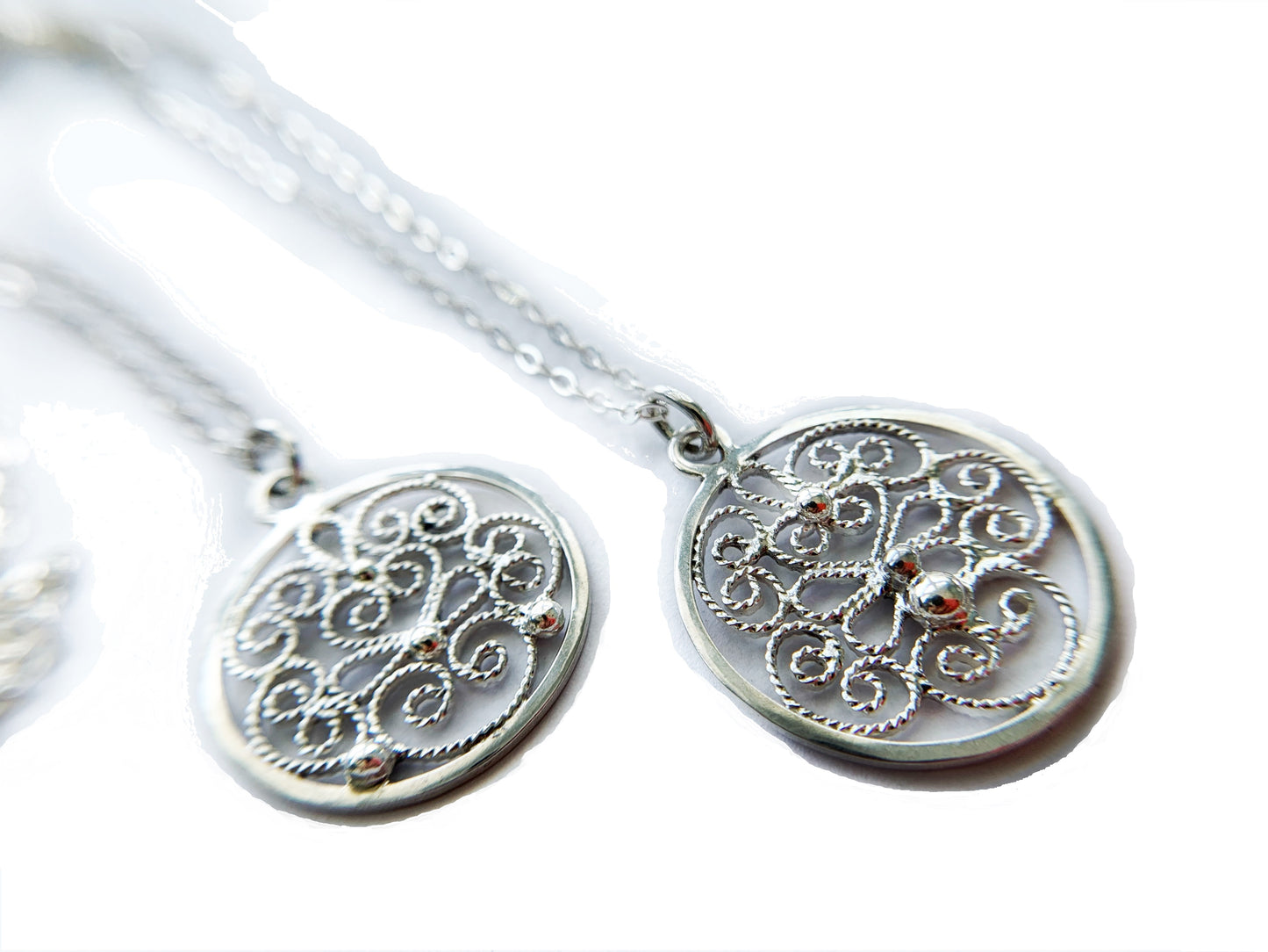 Filigree Sterling Silver Pendant Necklace by Maribelle Campa