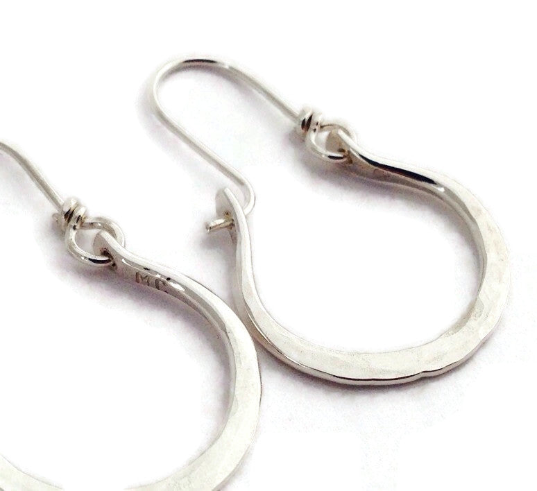 Petite Hammered Earrings Hoops by Maribelle Campa